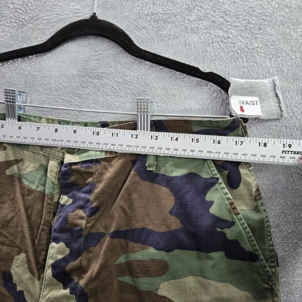 US Army Men Pants M SHORT Green Camouflage Cotton‎ Nylon Cargo Ripstop Straight
